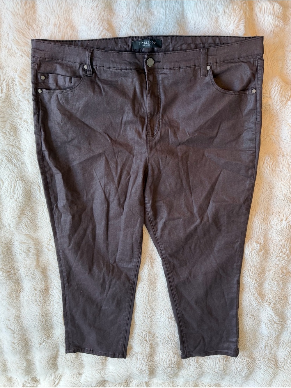 Liverpool Los Angeles Kennedy Straight Leg Jeans Brown Size 24W